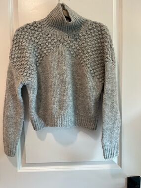 Free People Heather Gray Bobble Turtleneck Sweater XS